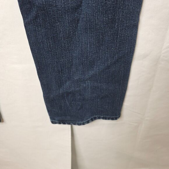 7 For All Mankind Men’s 36x31 Slimmy Blue Jeans Dark Wash Stretch Distressed - Picture 3 of 12